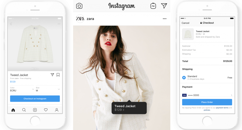 Instagram Checkout Process