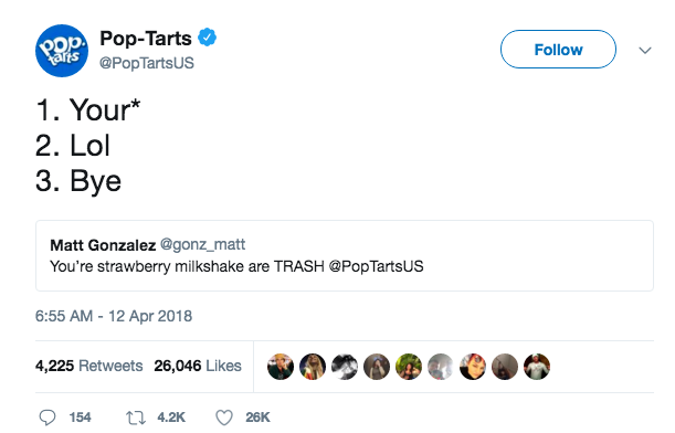 Funny Pop-Tarts tweet