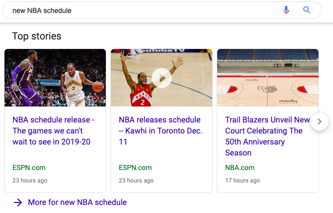 Top Stories for New NBA Schedule