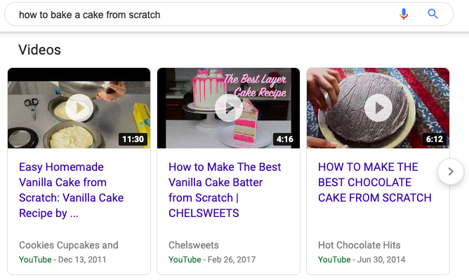 Video results for how to bake a cake from scratch