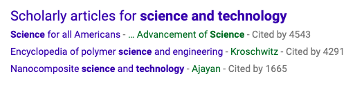 Scholarly Articles for Science and Technology 