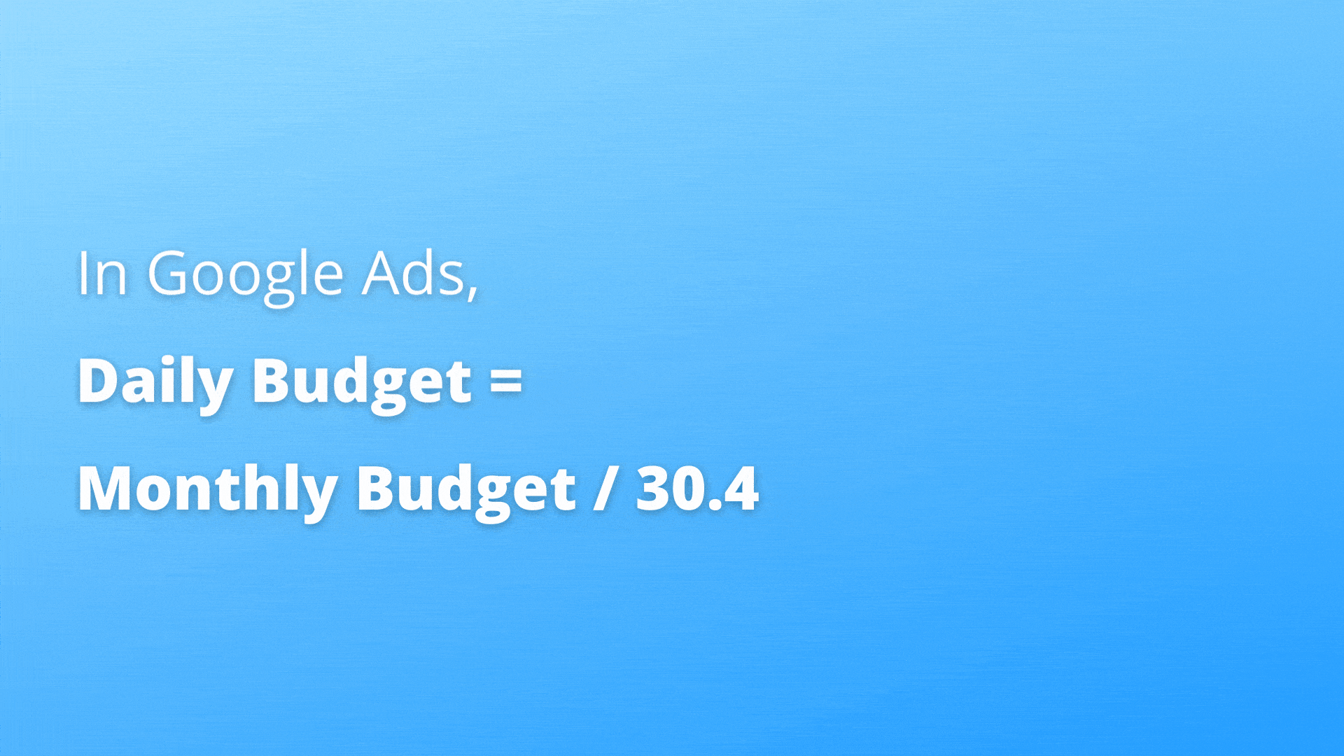 Google Ads daily budget formula