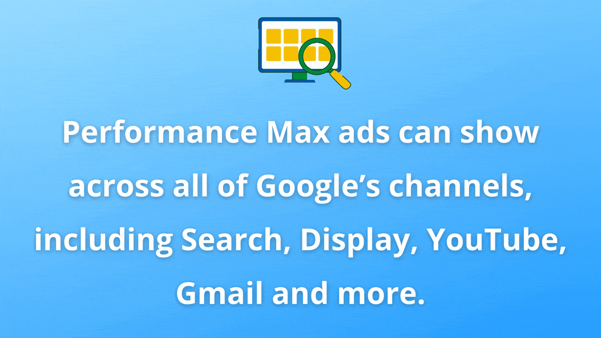 Performance Max ads show across all Google channels