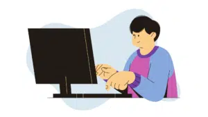 Person typing on a computer